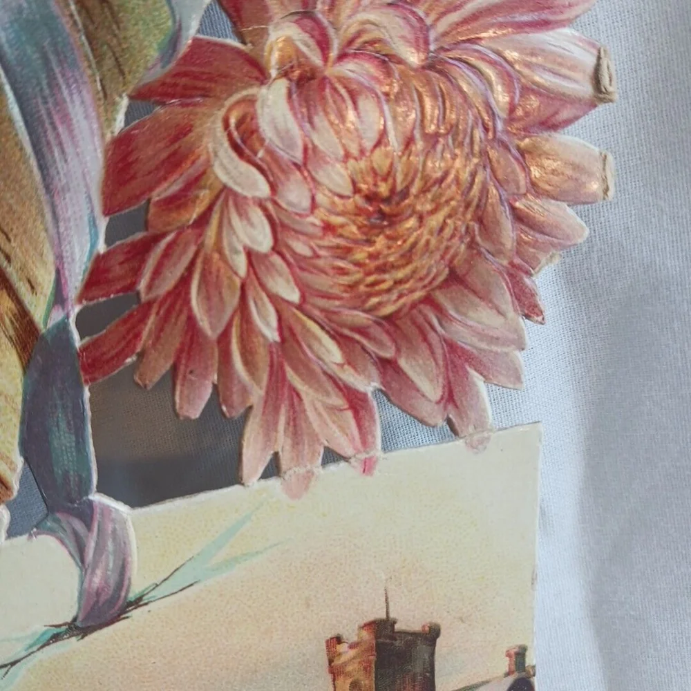 Victorian Greeting Card 1905 Chrysanthemums Bouquet